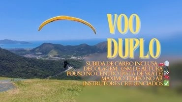 Voo Livre de Parapente em Caragu&aacute;: Do Morro ao Mar